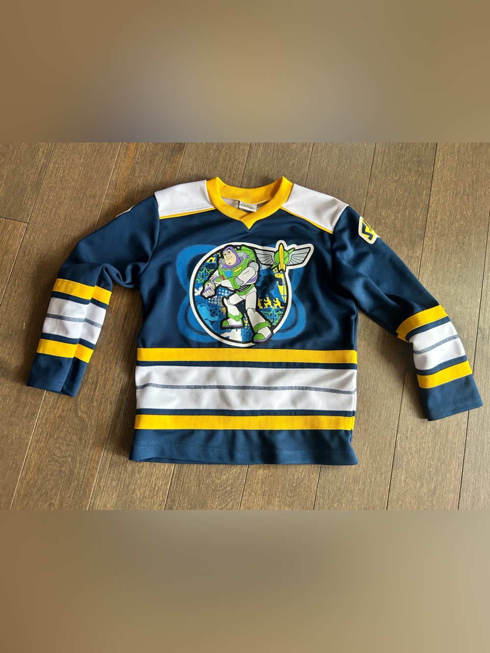 Y2K Toy Story Buzz Lightyear Navy & Yellow Kids jersey size 6